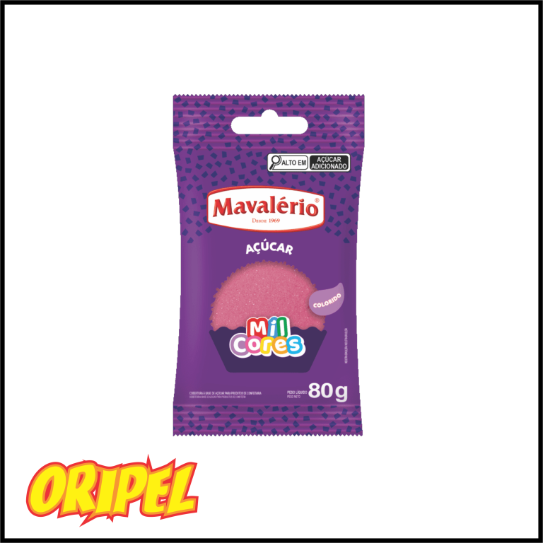 AÇUCAR COLORIDO ROSA MIL CORES MAVALERIO 80G