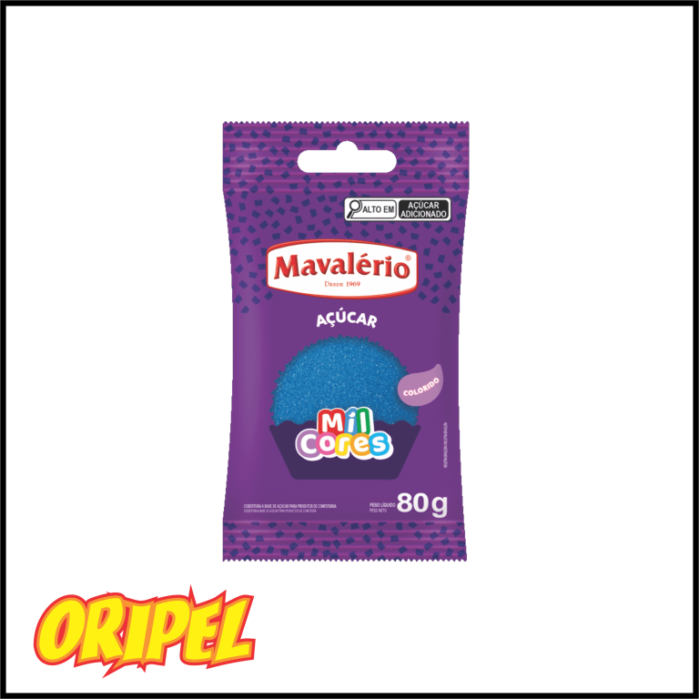 AÇUCAR COLORIDO AZUL MIL CORES MAVALERIO 80G