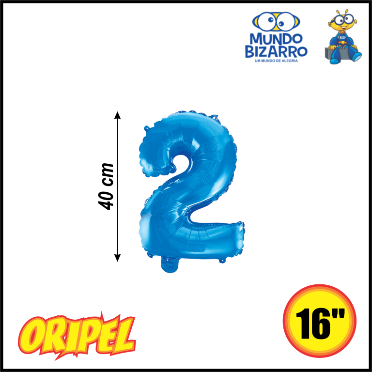 BALÃO METALIZADO 40CM/16'' AZUL/2 HYPPER IMPORTS