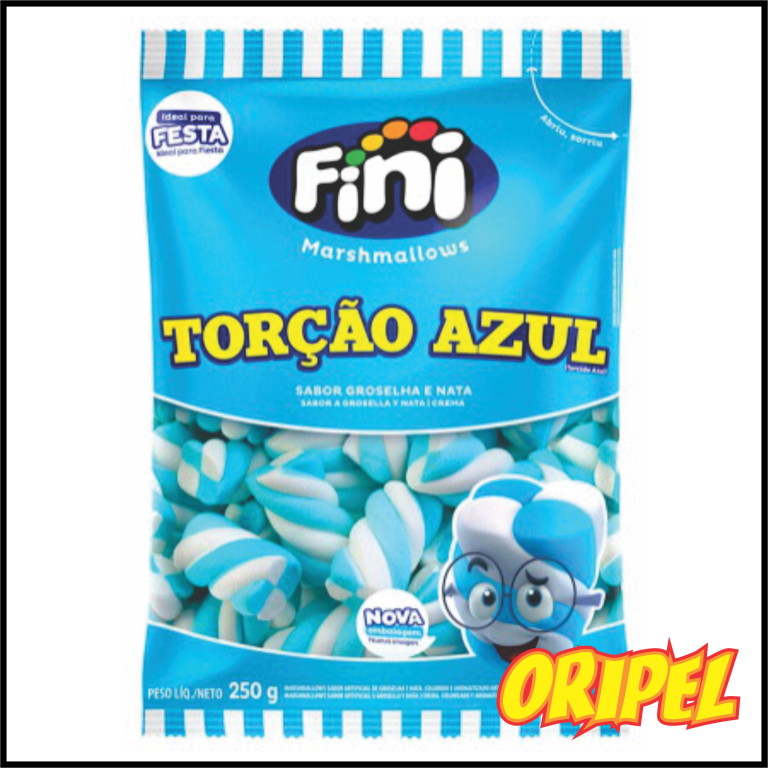 MARSHMALLOW TORÇÃO AZUL/BRANCO FINI 250G