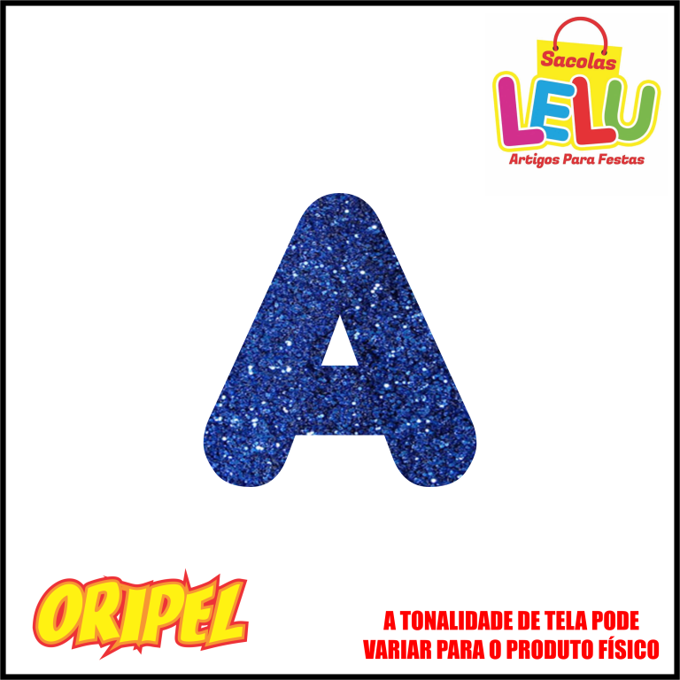 LETRA EVA GLITER AZUL/A 11,5CM LELU SACOLAS