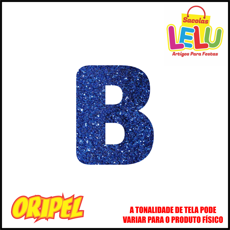 LETRA EVA GLITER AZUL/B 11,5CM LELU SACOLAS