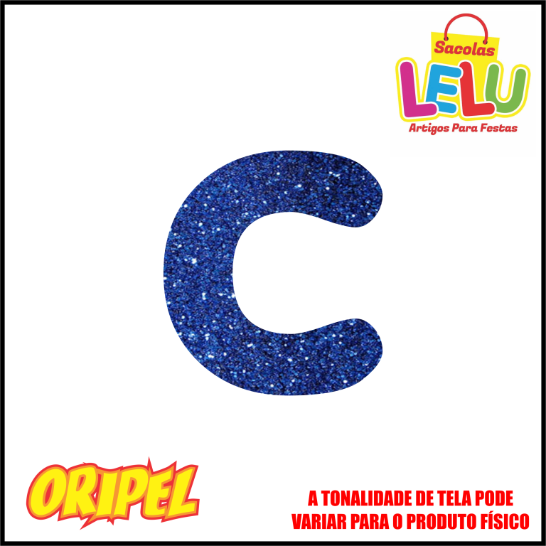 LETRA EVA GLITER AZUL/C 11,5CM LELU SACOLAS