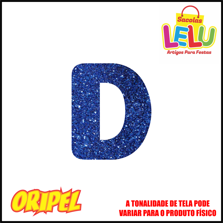 LETRA EVA GLITER AZUL/D 11,5CM LELU SACOLAS