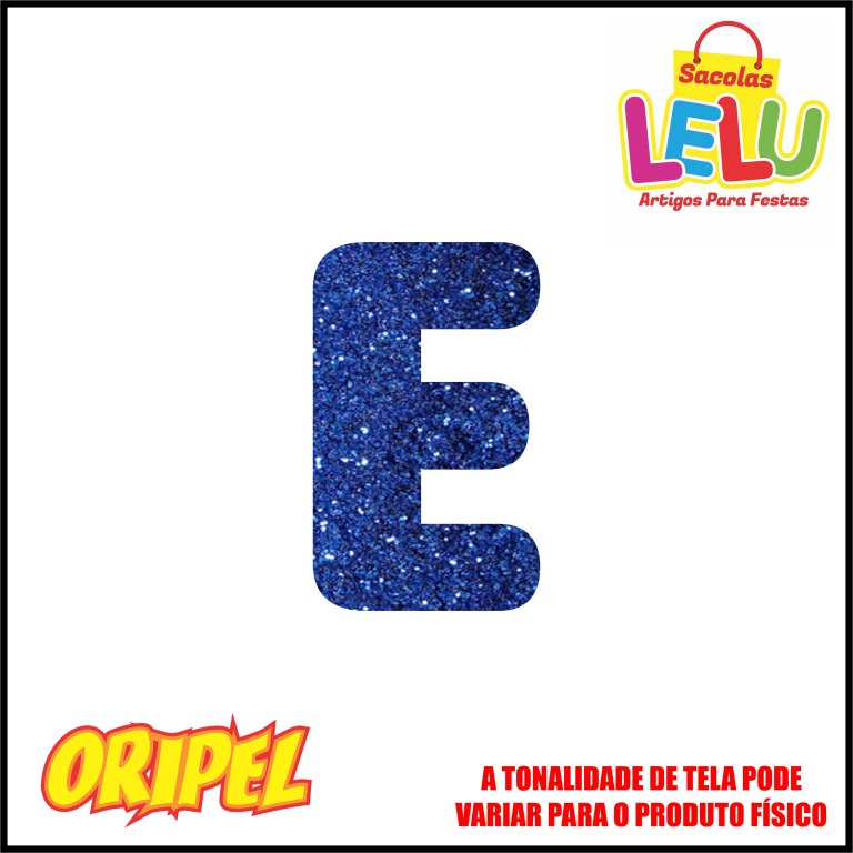 LETRA EVA GLITER AZUL/E 11,5CM LELU SACOLAS