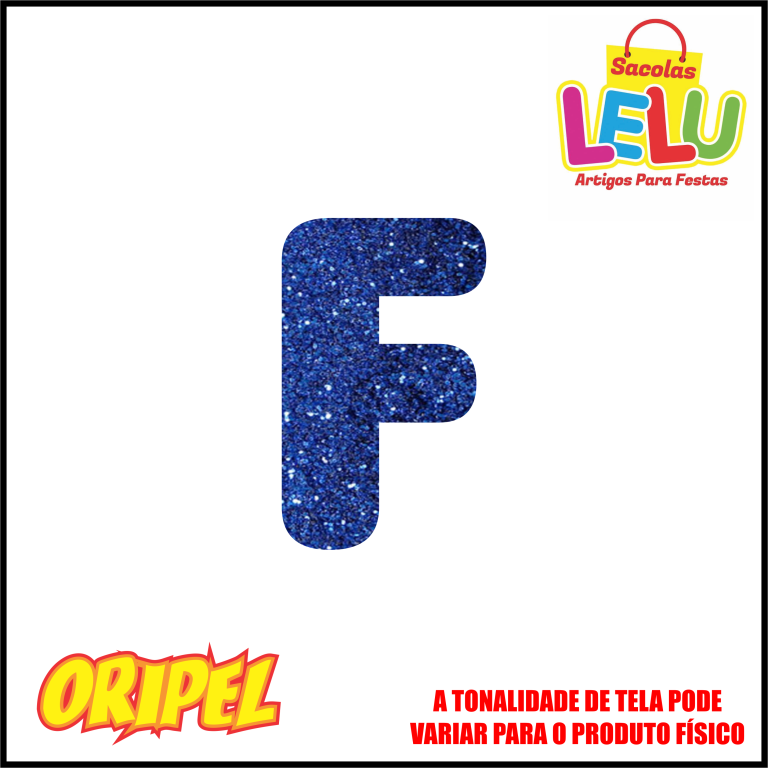 LETRA EVA GLITER AZUL/F 11,5CM LELU SACOLAS