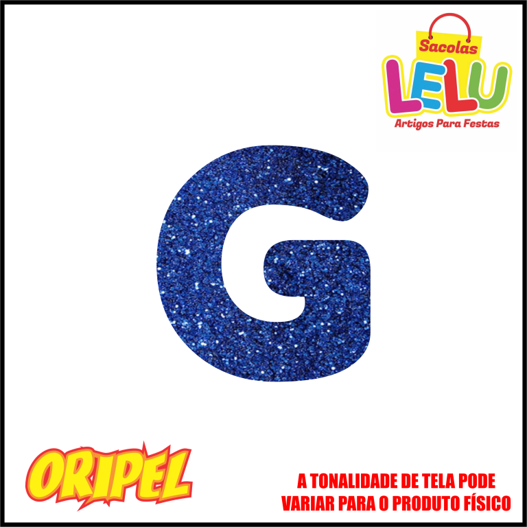 LETRA EVA GLITER AZUL/G 11,5CM LELU SACOLAS