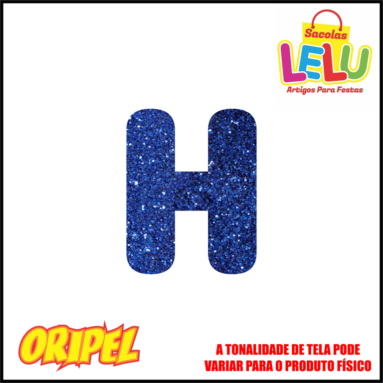 LETRA EVA GLITER AZUL/H 11,5CM LELU SACOLAS
