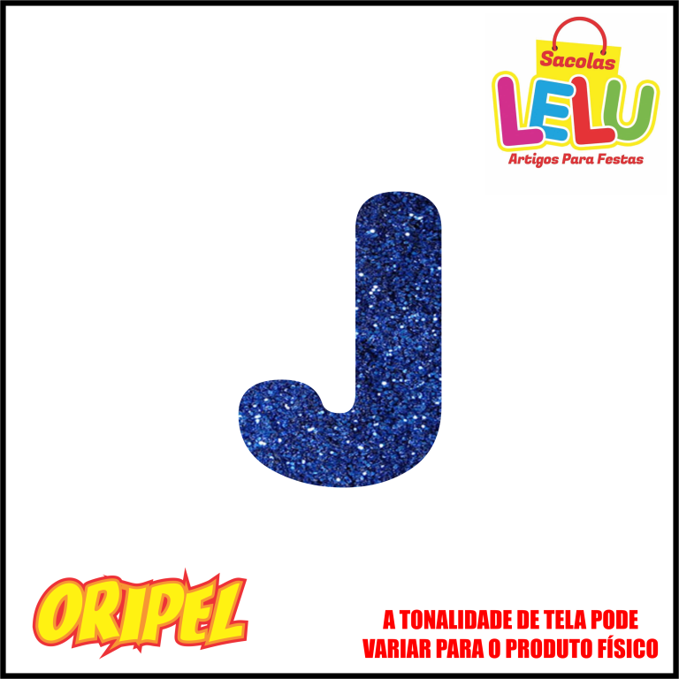 LETRA EVA GLITER AZUL/J 11,5CM LELU SACOLAS