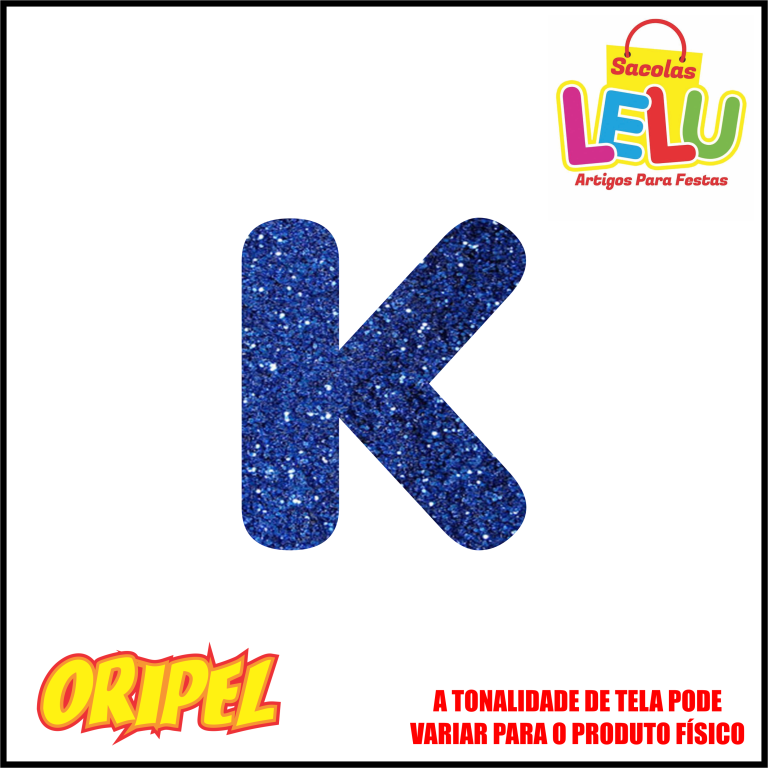 LETRA EVA GLITER AZUL/K 11,5CM LELU SACOLAS