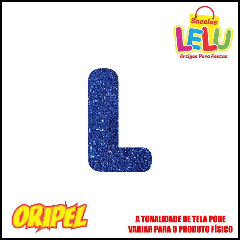 LETRA EVA GLITER AZUL/L 11,5CM LELU SACOLAS