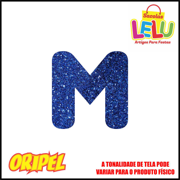 LETRA EVA GLITER AZUL/M 11,5CM LELU SACOLAS