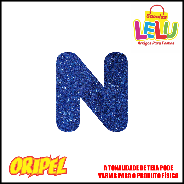 LETRA EVA GLITER AZUL/N 11,5CM LELU SACOLAS
