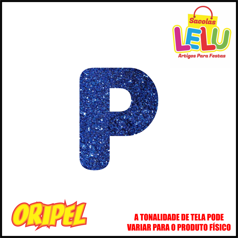 LETRA EVA GLITER AZUL/P 11,5CM LELU SACOLAS
