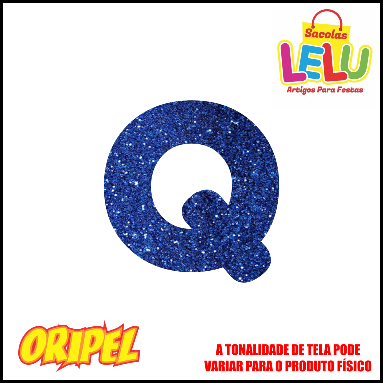 LETRA EVA GLITER AZUL/Q 11,5CM LELU SACOLAS