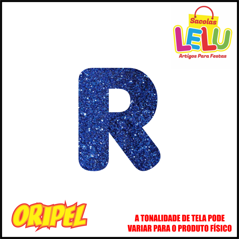 LETRA EVA GLITER AZUL/R 11,5CM LELU SACOLAS