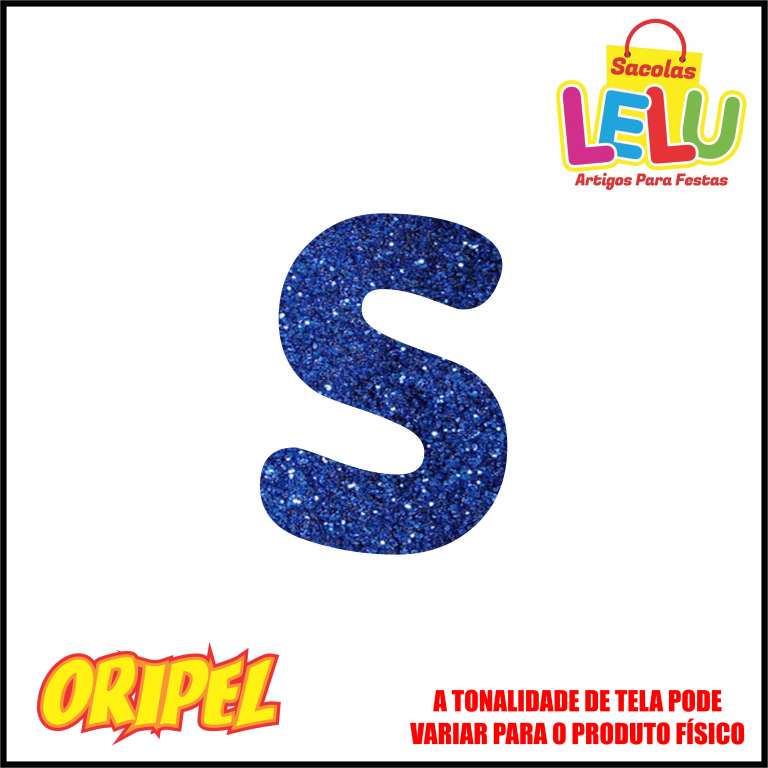 LETRA EVA GLITER AZUL/S 11,5CM LELU SACOLAS