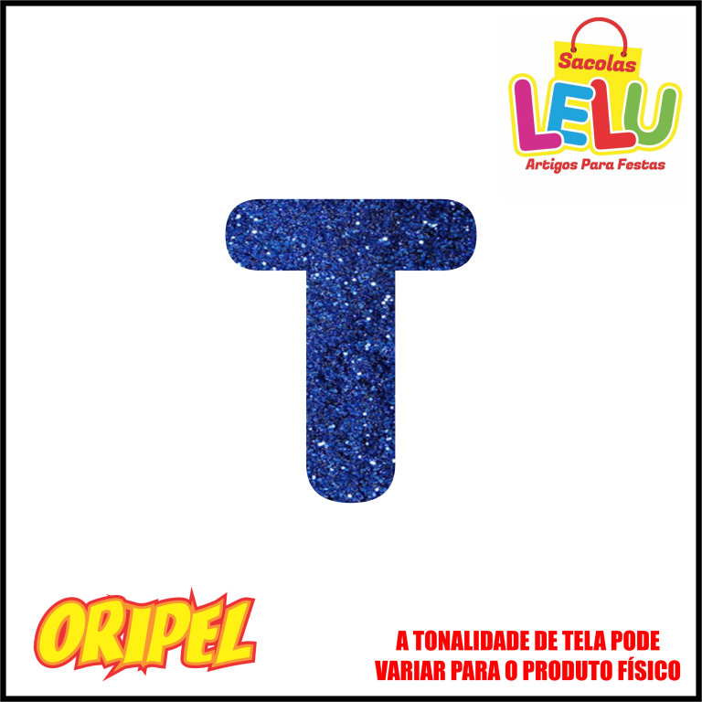 LETRA EVA GLITER AZUL/T 11,5CM LELU SACOLAS