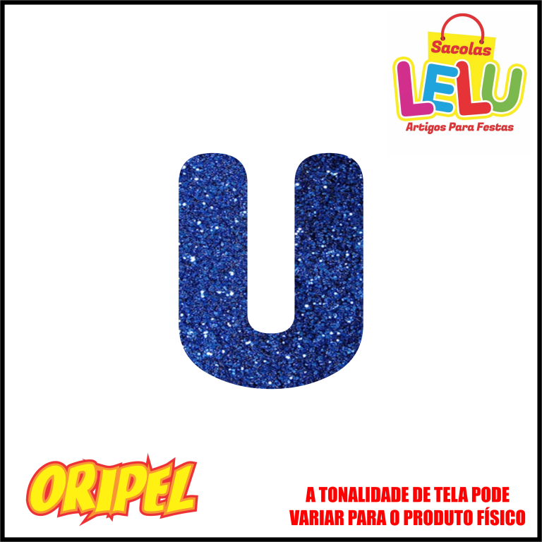 LETRA EVA GLITER AZUL/U 11,5CM LELU SACOLAS