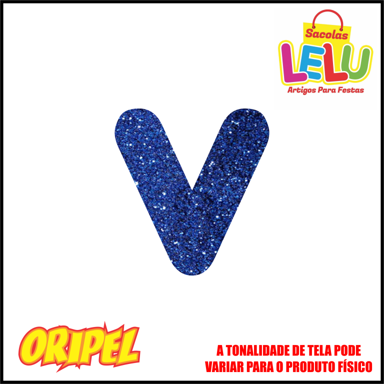 LETRA EVA GLITER AZUL/V 11,5CM LELU SACOLAS