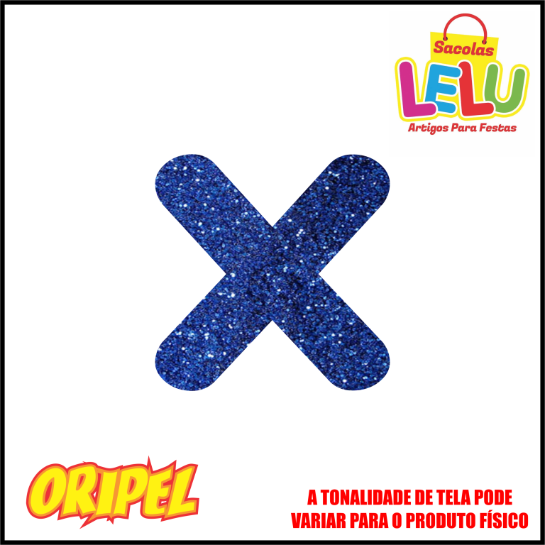 LETRA EVA GLITER AZUL/X 11,5CM LELU SACOLAS