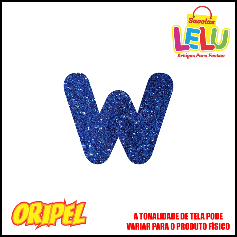 LETRA EVA GLITER AZUL/W 11,5CM LELU SACOLAS