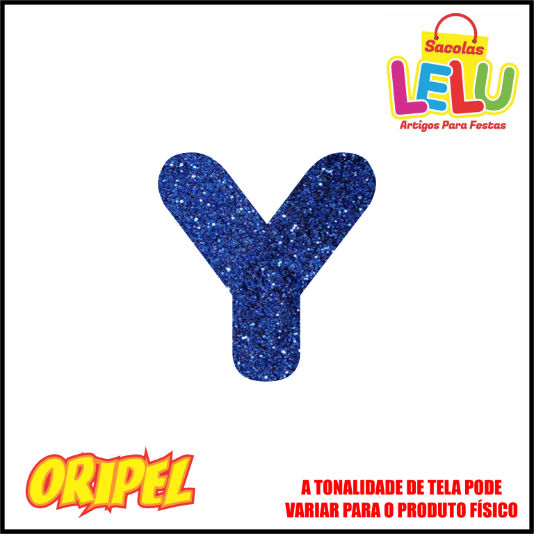 LETRA EVA GLITER AZUL/Y 11,5CM LELU SACOLAS