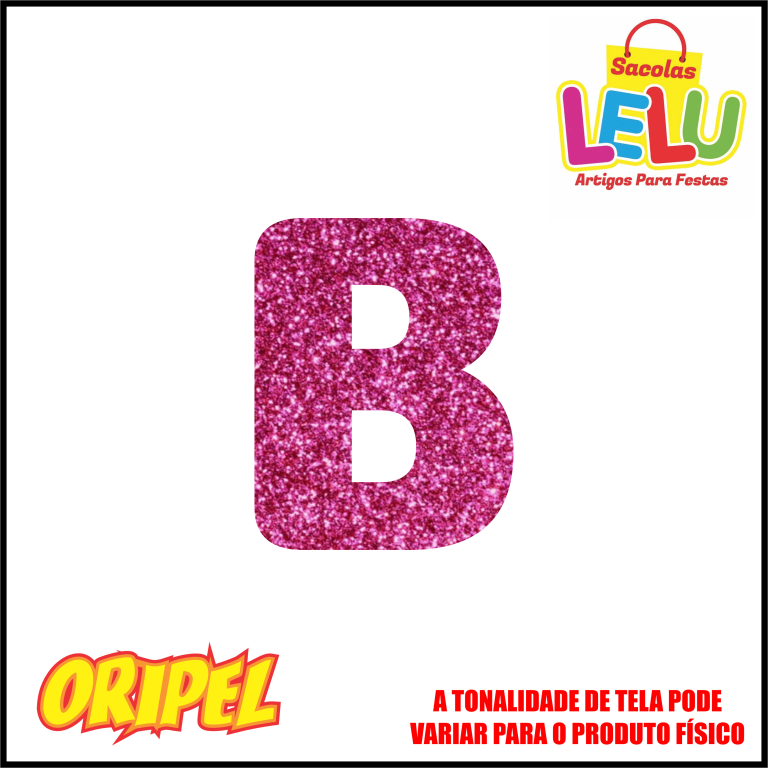 LETRA EVA GLITER ROSA/B 11,5CM LELU SACOLAS