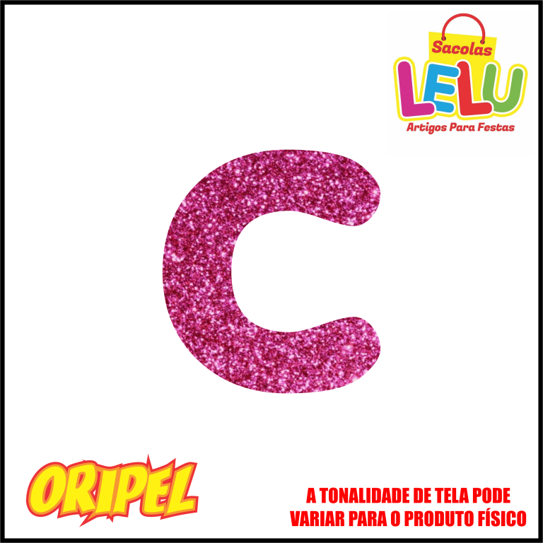 LETRA EVA GLITER ROSA/C 11,5CM LELU SACOLAS