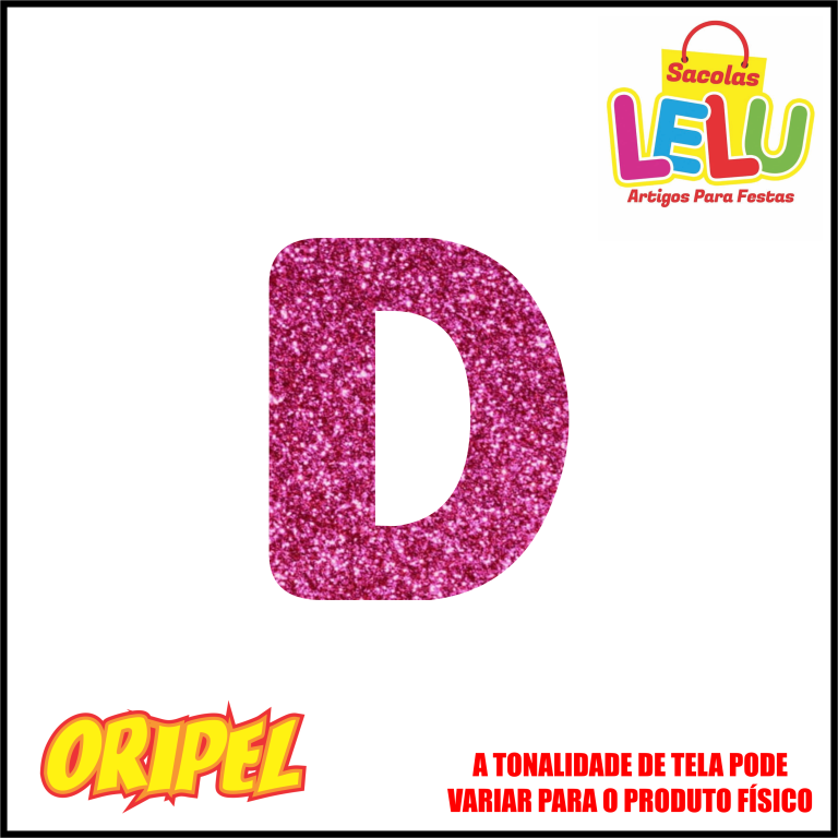 LETRA EVA GLITER ROSA/D 11,5CM LELU SACOLAS