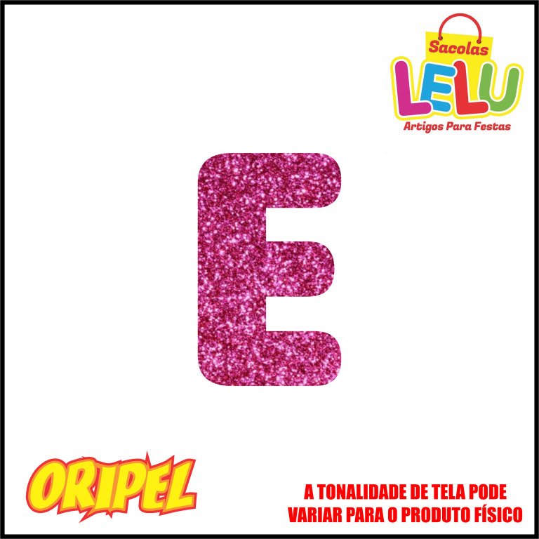 LETRA EVA GLITER ROSA PINK/E 11,5CM LELU SACOLAS