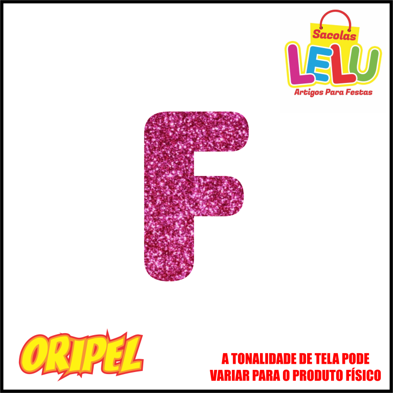 LETRA EVA GLITER ROSA/F 11,5CM LELU SACOLAS