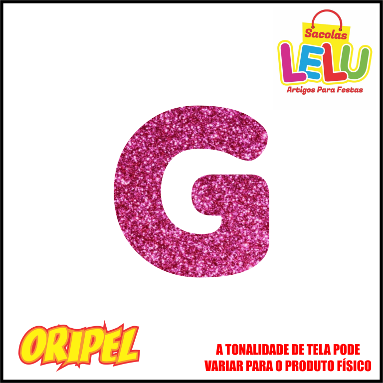 LETRA EVA GLITER ROSA/G 11,5CM LELU SACOLAS