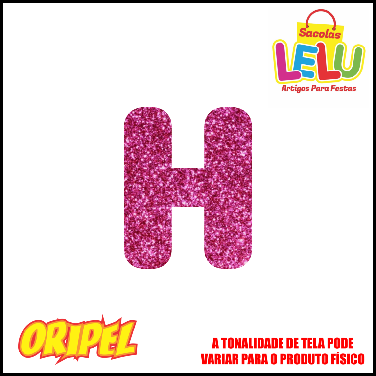 LETRA EVA GLITER ROSA/H 11,5CM LELU SACOLAS