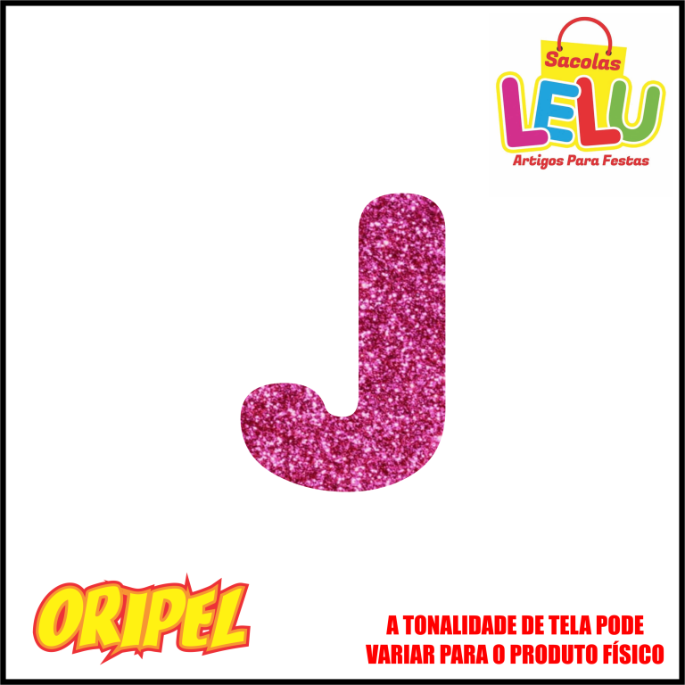 LETRA EVA GLITER ROSA/J 11,5CM LELU SACOLAS