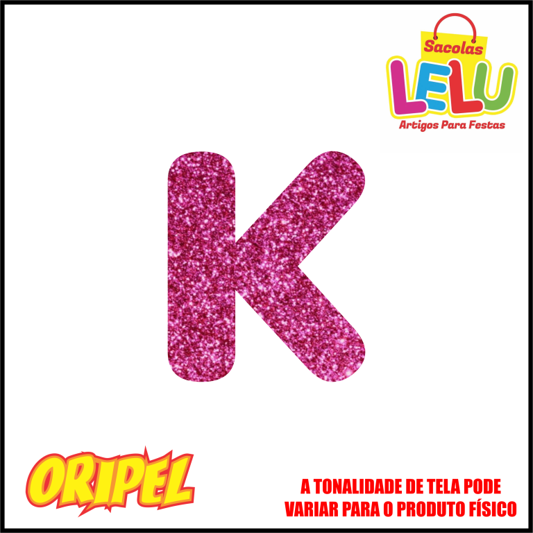 LETRA EVA GLITER ROSA/K 11,5CM LELU SACOLAS