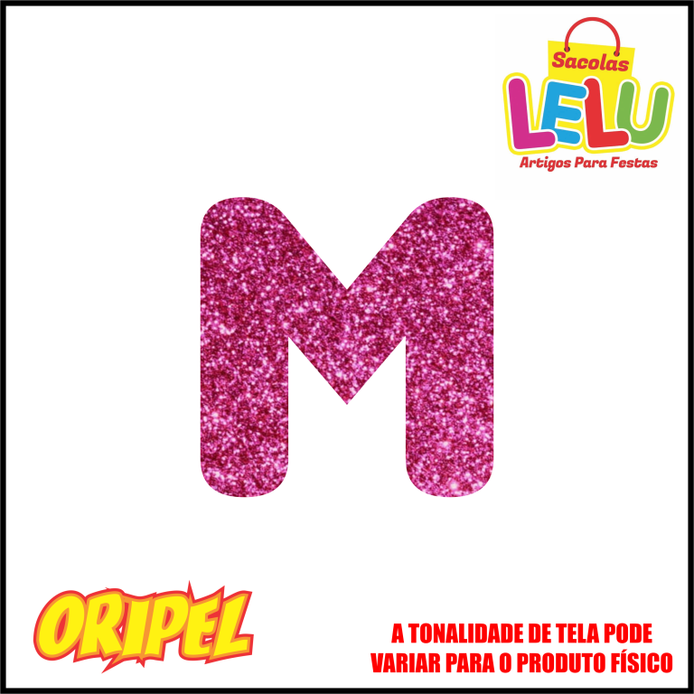 LETRA EVA GLITER ROSA/M 11,5CM LELU SACOLAS