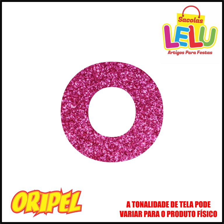 LETRA EVA GLITER ROSA PINK/O 11,5CM LELU SACOLAS