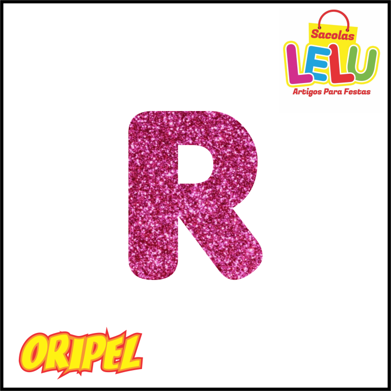 LETRA EVA GLITER ROSA/R 11,5CM LELU SACOLAS
