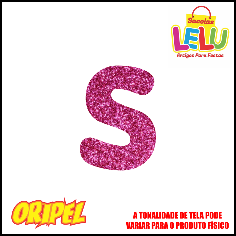 LETRA EVA GLITER ROSA/S 11,5CM LELU SACOLAS
