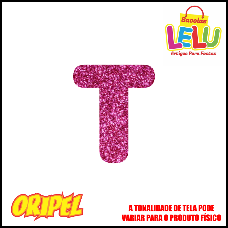 LETRA EVA GLITER ROSA/T 11,5CM LELU SACOLAS