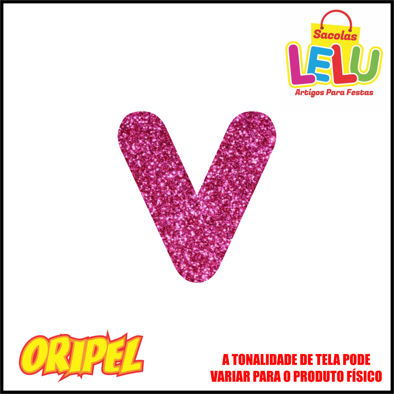 LETRA EVA GLITER ROSA/V 11,5CM LELU SACOLAS