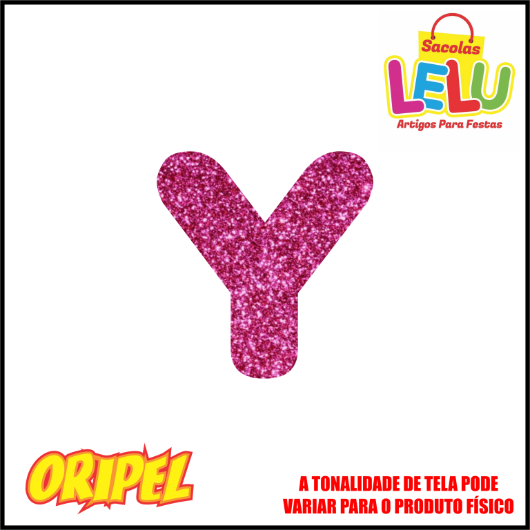 LETRA EVA GLITER ROSA/Y 11,5CM LELU SACOLAS
