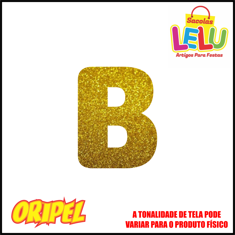 LETRA EVA GLITER DOURADA/B 11,5CM LELU SACOLAS