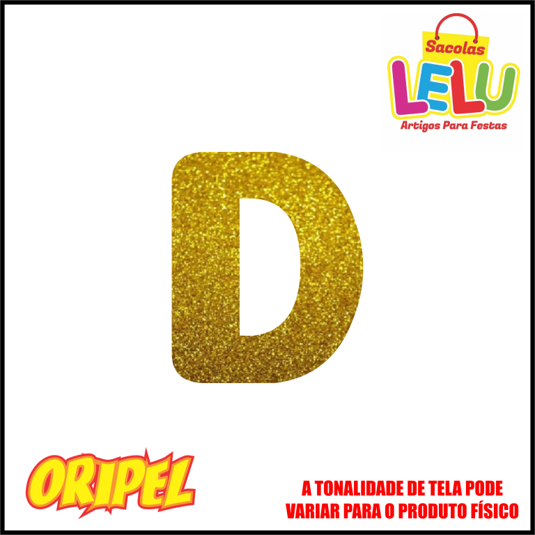LETRA EVA GLITER DOURADA/D 11,5CM LELU SACOLAS