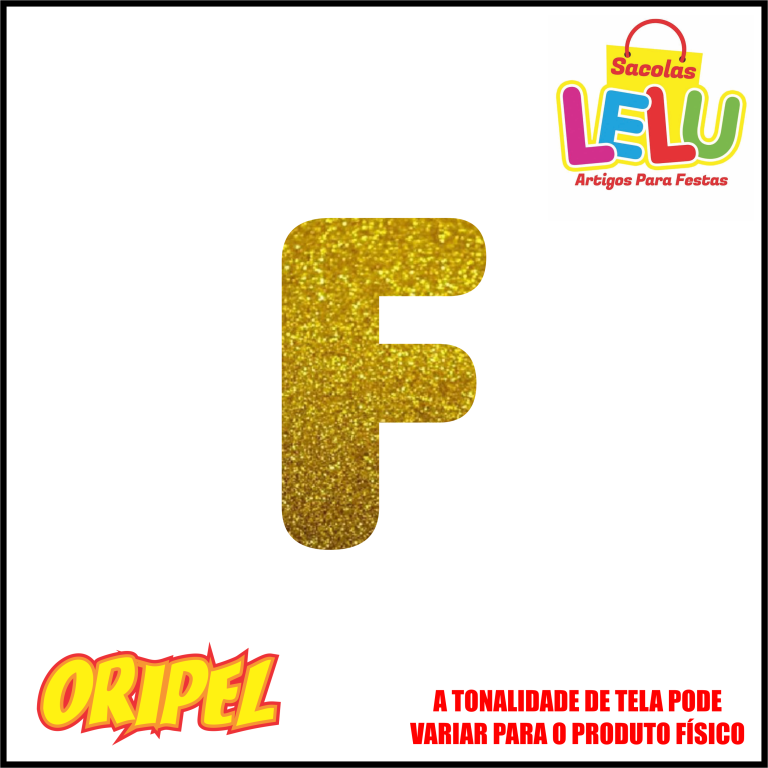 LETRA EVA GLITER DOURADA/F 11,5CM LELU SACOLAS