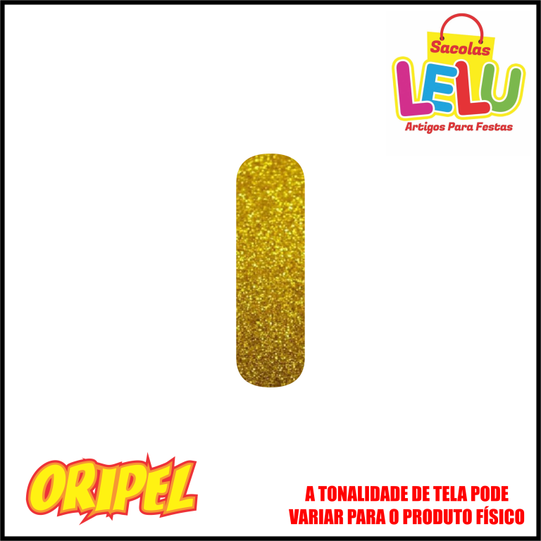 LETRA EVA GLITER DOURADA/I 11,5CM LELU SACOLAS