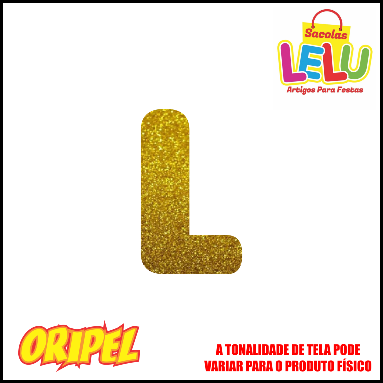 LETRA EVA GLITER DOURADA/L 11,5CM LELU SACOLAS