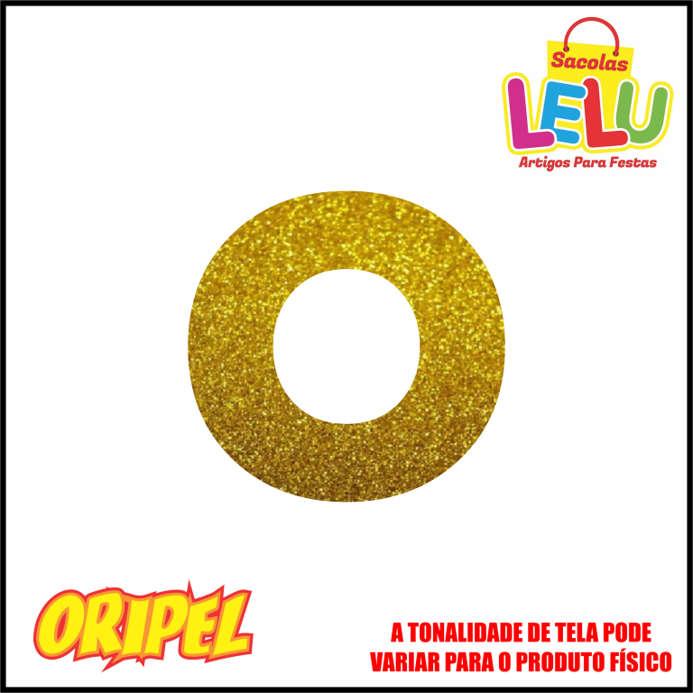 LETRA EVA GLITER DOURADA/O 11,5CM LELU SACOLAS