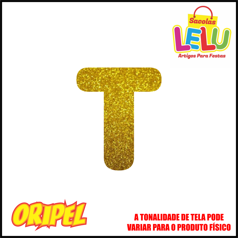 LETRA EVA GLITER DOURADA/T 11,5CM LELU SACOLAS